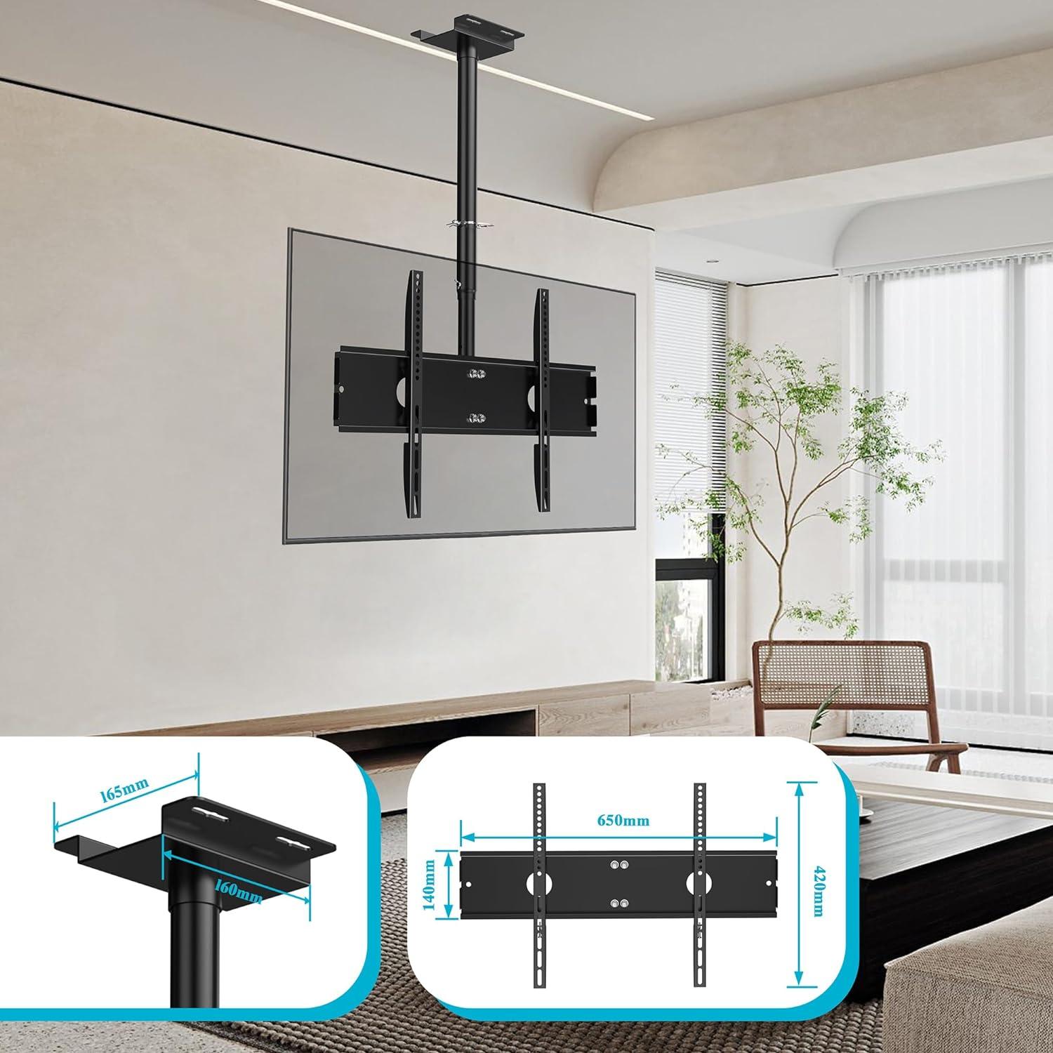 TV Halterung Decke höhenverstellbar schwenkbar neigbar 40-65 Zoll VESA 600x400mm