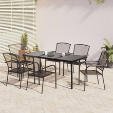 vidaXL Garten Essgruppe 7-tlg. Anthrazit Stahl Stapelbare