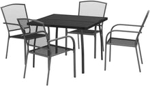 Garten Essgruppe 5-TLG. Tisch 4 Stühle Anthrazit Stahl