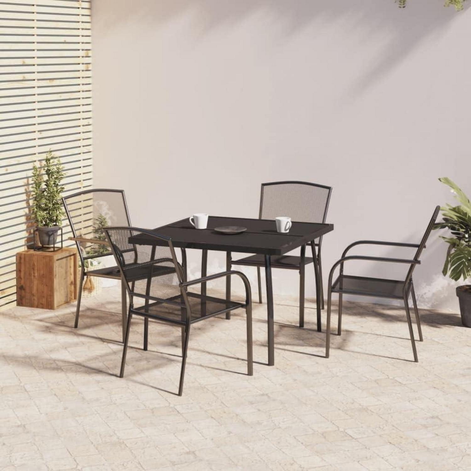 vidaXL Garten Essgruppe 5-TLG. Tisch 4 Stühle Anthrazit