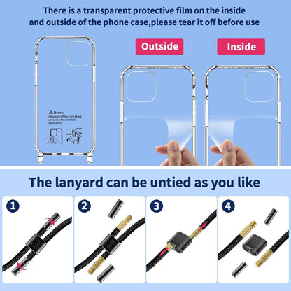Transparente Handykette mit Band für iPhone 11 Pro, 2x Displayschutzfolie