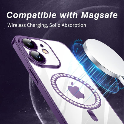 Klare Schlanke iPhone 12 Hülle mit MagSafe, Magnet, Anti-Fingerabdruck, Nie Vergilbung, Kratzfeste Dünne Hülle - Dunkellila