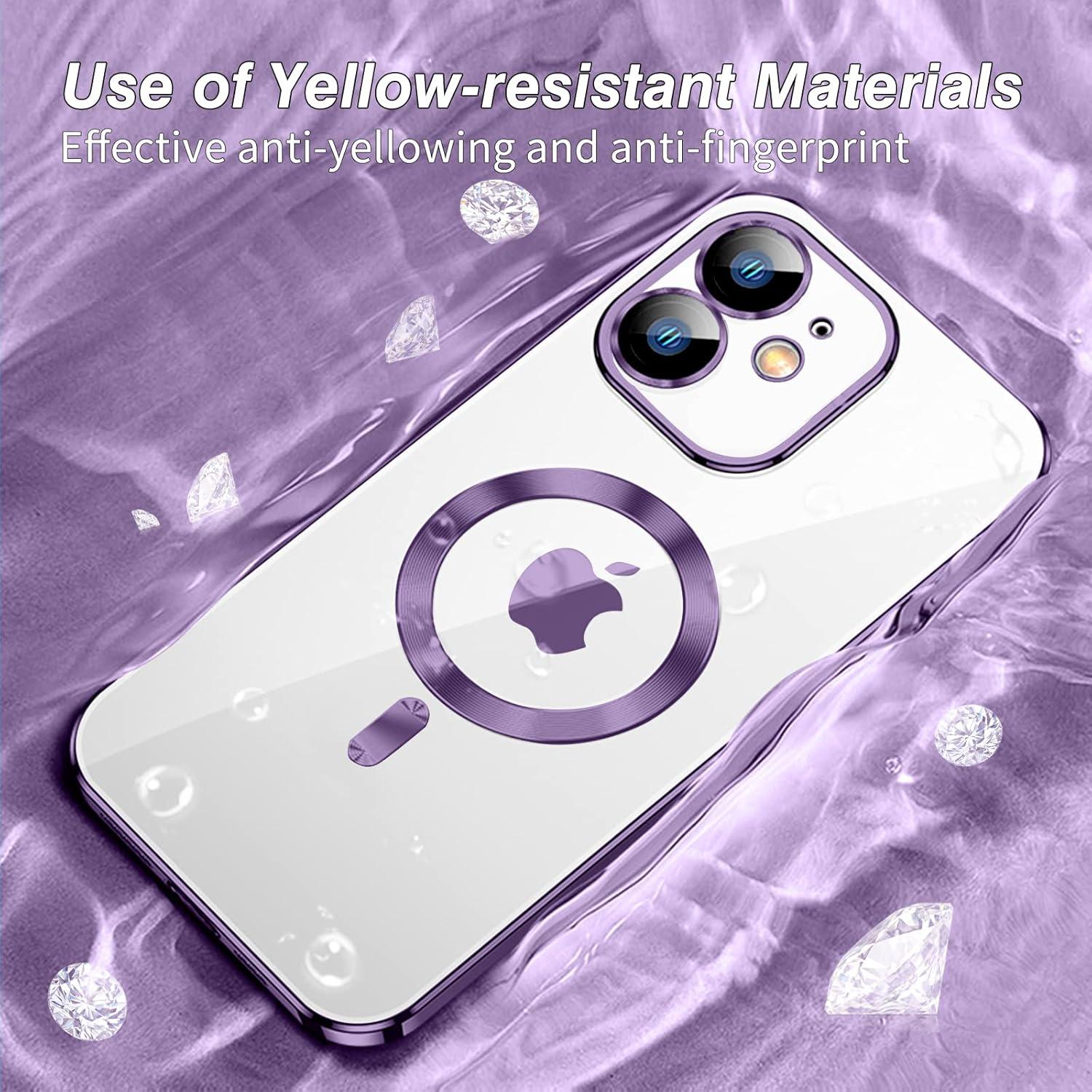 Transparente Magnetische Schutzhülle für iPhone 12 MagSafe - Dunkellila