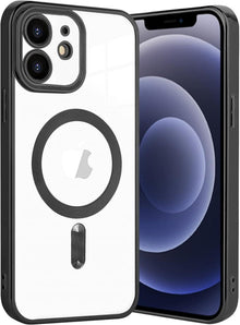 Klare Schlanke iPhone 12 Hülle mit MagSafe Schwarz