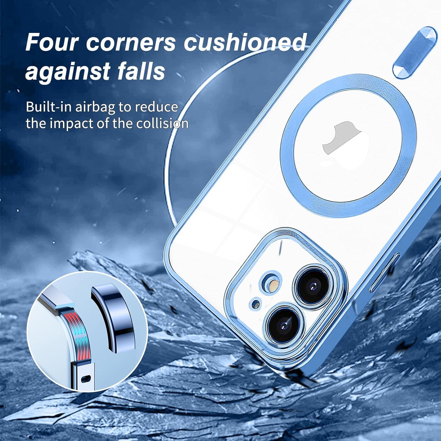 Klare Schlanke iPhone 11 Hülle Anti-Fingerabdruck MagSafe Blau