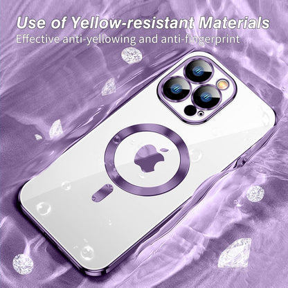Klare Magnetische Hülle für iPhone 12 Pro mit MagSafe-Dunkellila