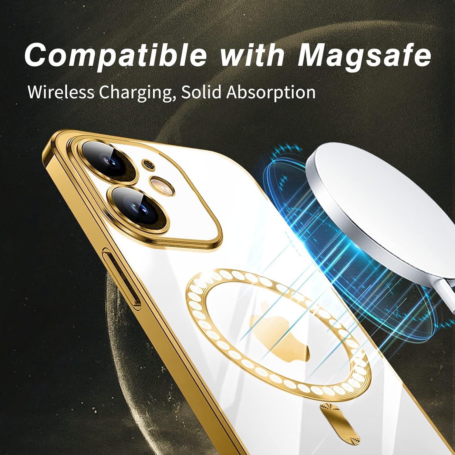 Klare Schlanke Hülle für iPhone 12 MagSafe Kompatibel Gold