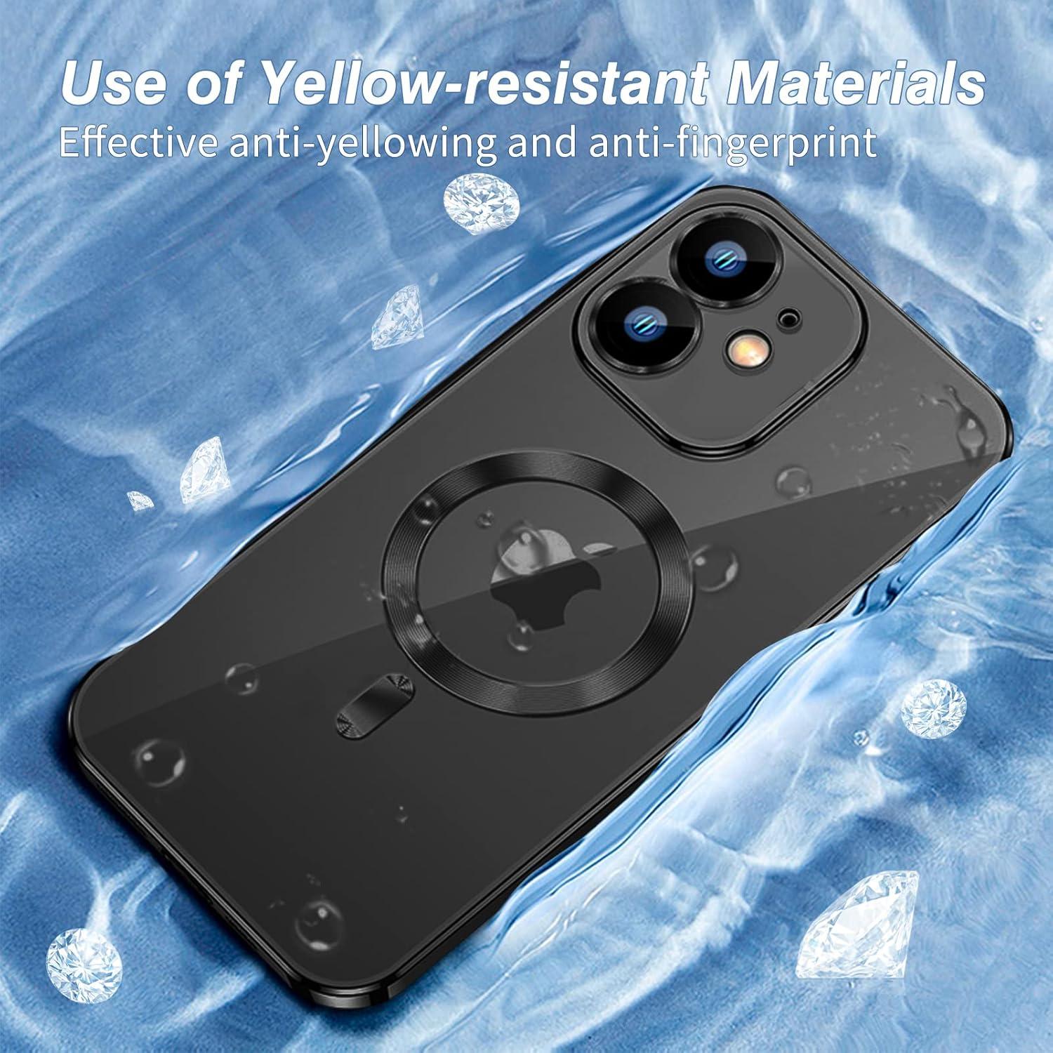 Klare MagSafe Hülle iPhone 11 Anti-Fingerabdruck Nie Vergilbung Schwarz
