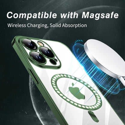 Klare Schlanke Hülle für iPhone 12 Pro Max MagSafe Dünne Anti-Fingerabdruck Schutzhülle-Grün