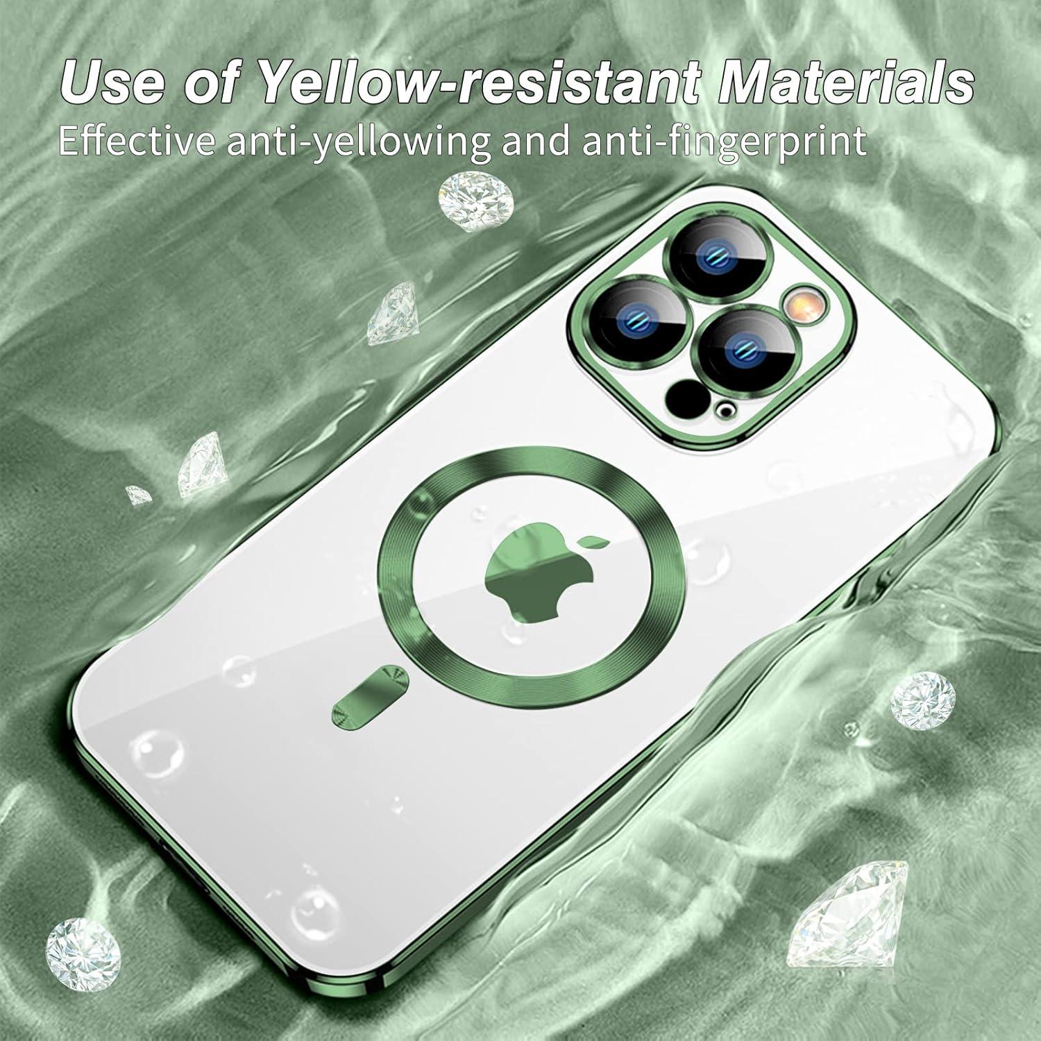 Transparente Magnetische Handyhülle für iPhone 12 Pro Max mit MagSafe - Grün