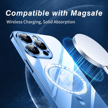 Klare Schlanke Hülle für iPhone 13 Pro Max Kompatibel mit MagSafe Blau