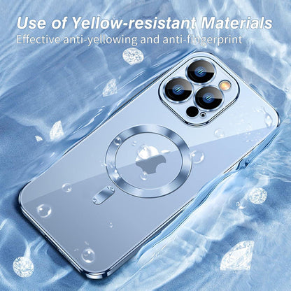 Klare Magnet Hülle für iPhone 13 Pro Max Kompatibel mit MagSafe Blau