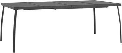 vidaXL Gartenmöbel Set 7-TLG. Tisch 6 Stühle Stapelbar Anthrazit Stahl