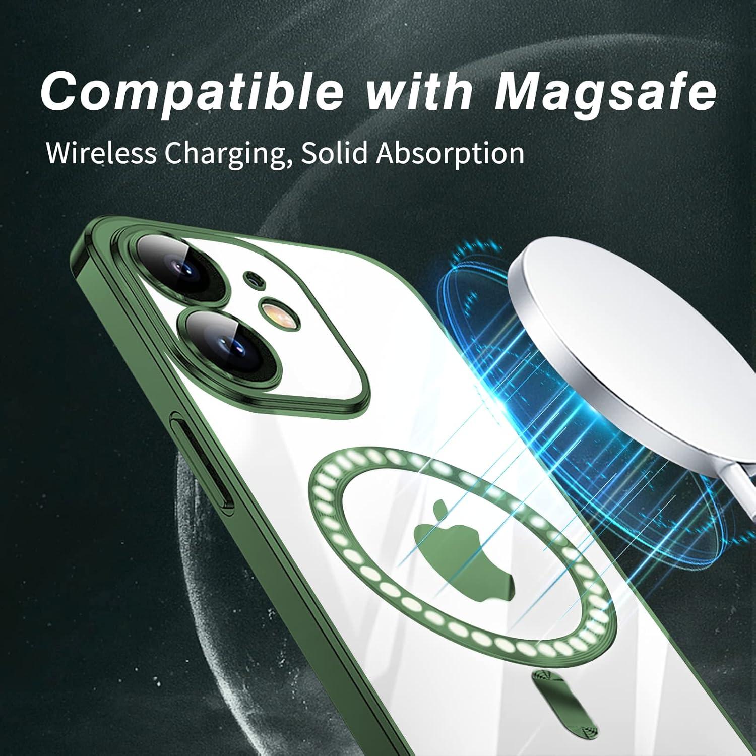 Klare Magnetische Schutzhülle für iPhone 11 mit MagSafe - Grün
