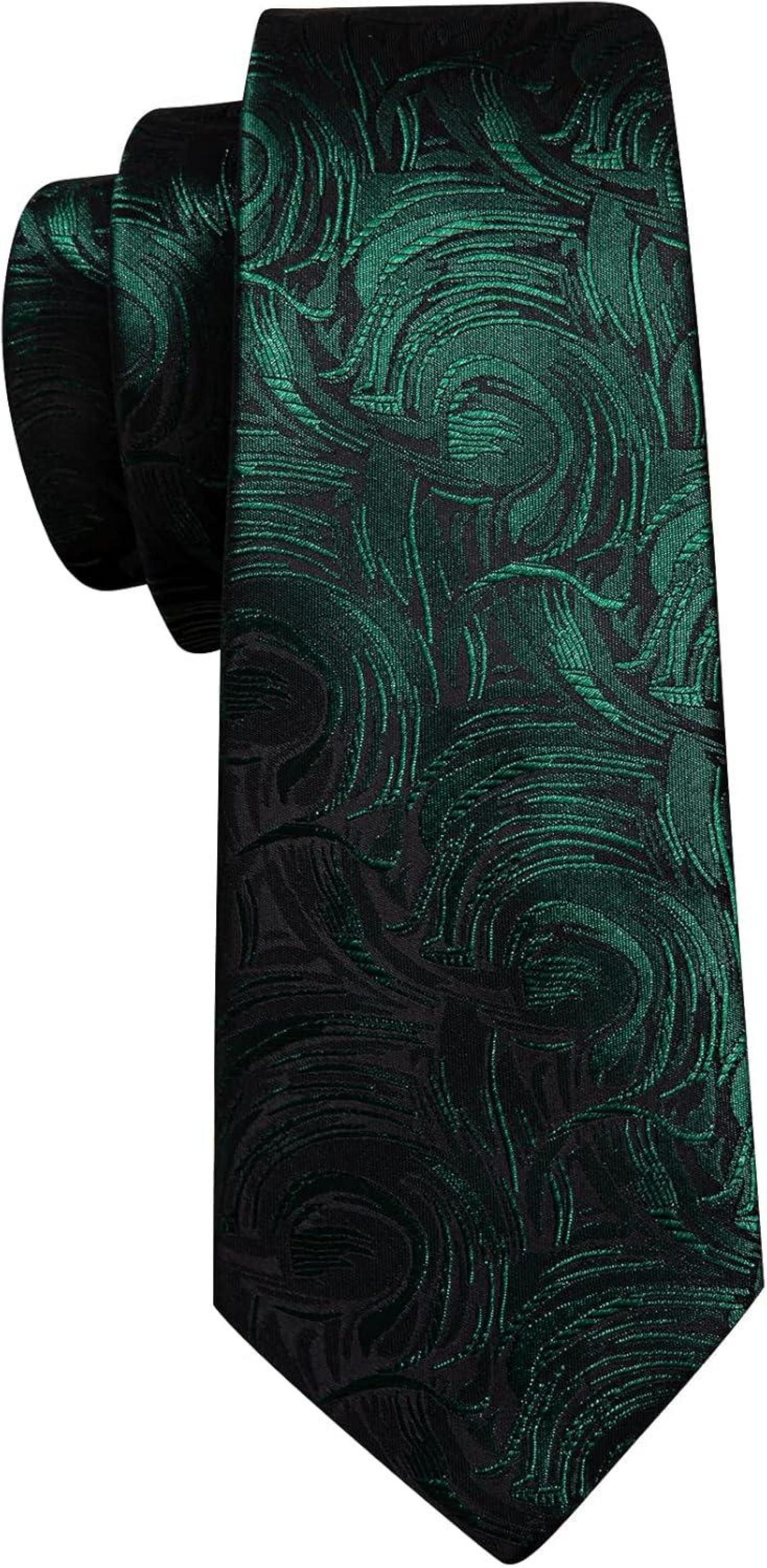 Barry.Wang Herren Krawatte Set Seide Floral Manschettenknöpfe Einstecktuch