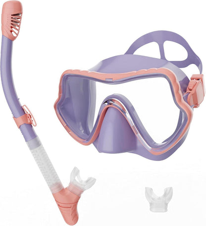 Schnorchelset Erwachsene Tauchermaske Trockenschnorchel Anti-Fog Tech