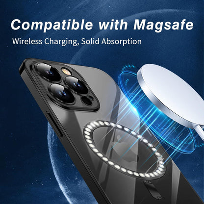 Klare Magnetische Handyhülle für iPhone 13 Pro Max, Kompatibel mit MagSafe, Kratzfeste Schutzhülle - Schwarz