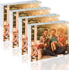 Acrylic Floating Magnetic Double Sided Photo Frame 4 Pack