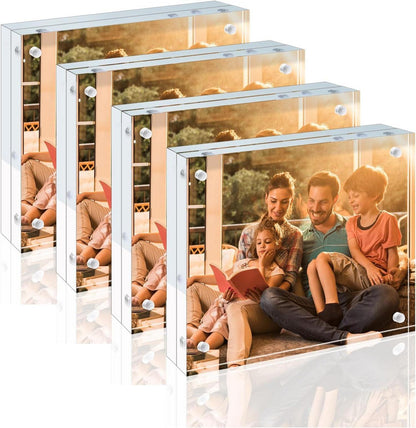 Acrylic Floating Magnetic Double Sided Photo Frame 4 Pack