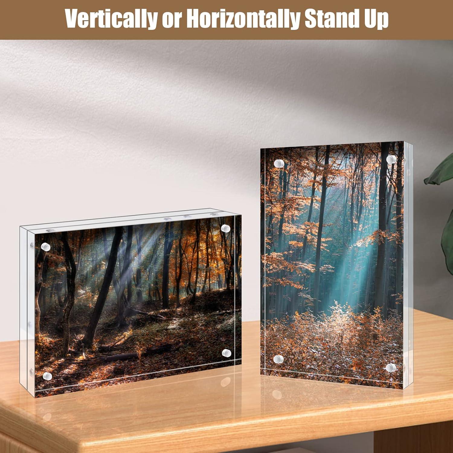 Acrylic Floating Magnetic Double Sided Photo Frame 4 Pack