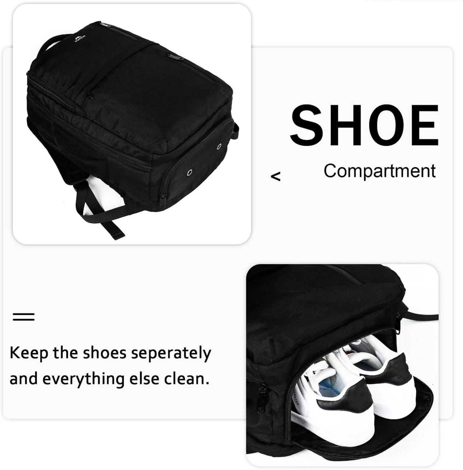 Handgepäck Rucksack USB 17 Zoll Laptop Schwarz Reise Business