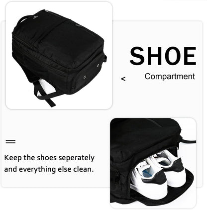 Handgepäck Rucksack USB 17 Zoll Laptop Schwarz Reise Business