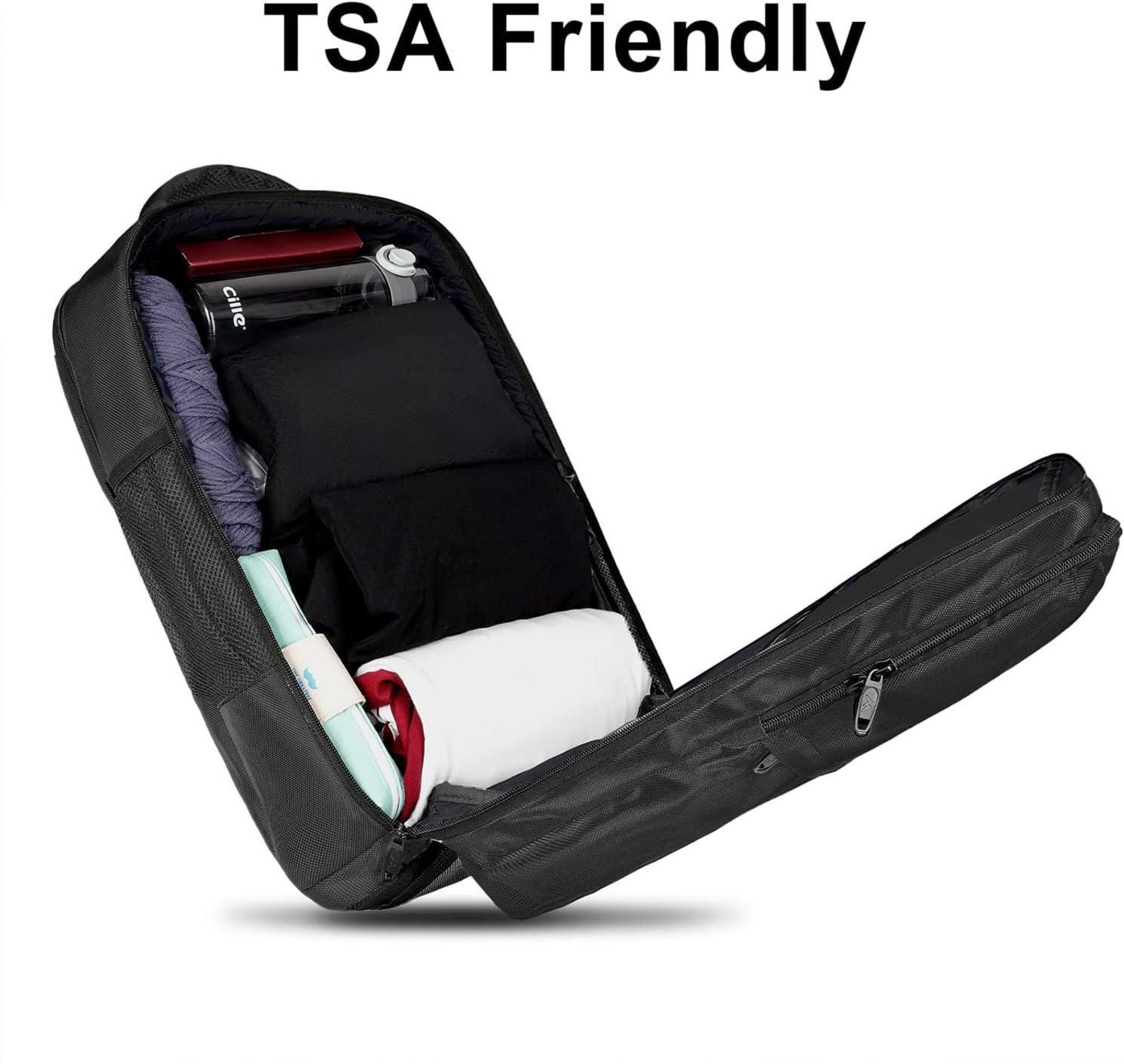 Handgepäck Rucksack USB 17 Zoll Laptop Schwarz Reise Business