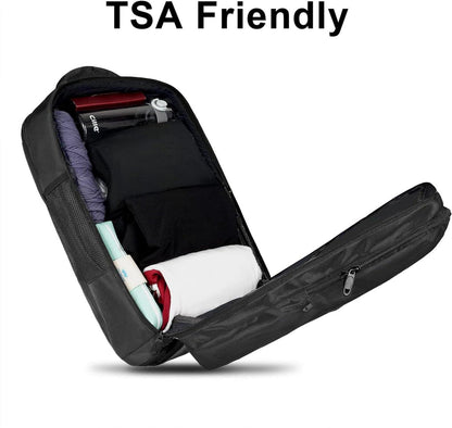 Handgepäck Rucksack USB 17 Zoll Laptop Schwarz Reise Business