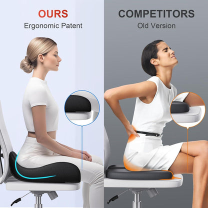 Ergonomisches Memory-Foam Sitzkissen für Büro & Auto, Schwarz