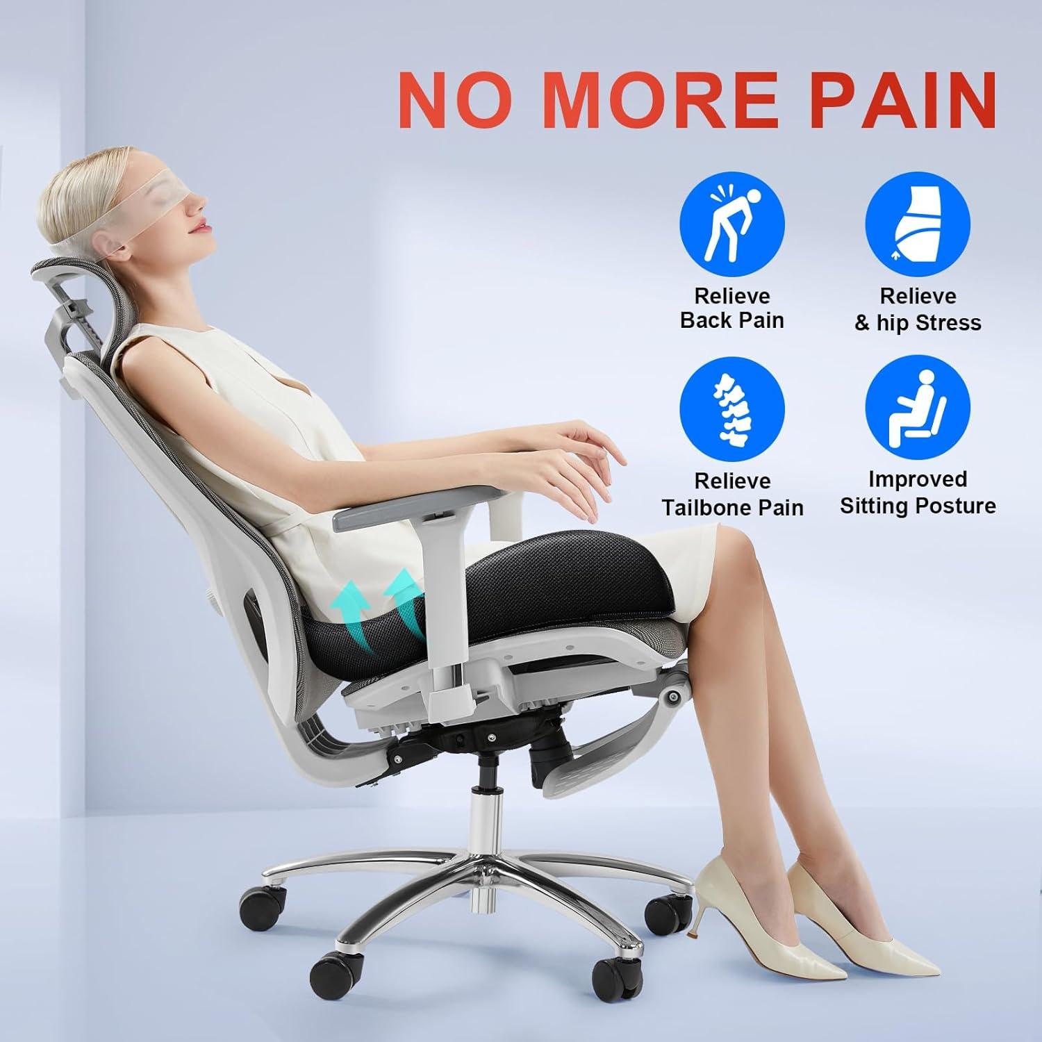 Ergonomisches Memory-Foam Sitzkissen für Büro Bürostuhl Auto Schwarz