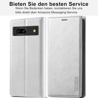 Google Pixel 8 Pro Hülle Leder Klappbar Schutzfolie Magnet Stoßfest