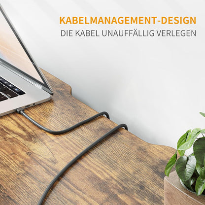 Kleiner Schreibtisch 100x48x75 cm PC Tisch Büro Industriedesign Braun