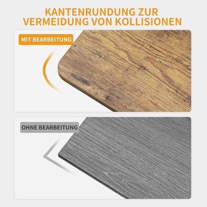Schreibtisch Klein 100x48x75 cm PC Tisch Braun Industriedesign