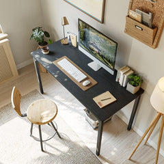 CubiCubi Schreibtisch Klein 100x48x75cm Schwarz