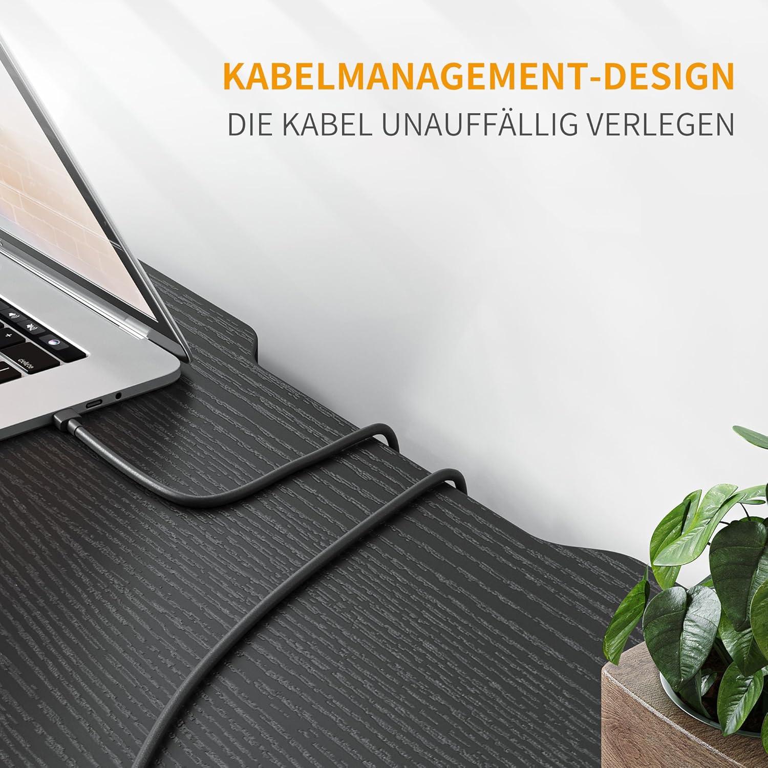 CubiCubi Schreibtisch Klein 100x48x75 cm PC Tisch Industriedesign Schwarz