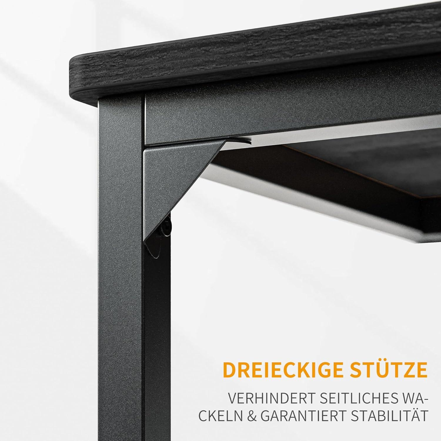 CubiCubi Schreibtisch Klein 100x48x75 cm PC Tisch Industriedesign Schwarz
