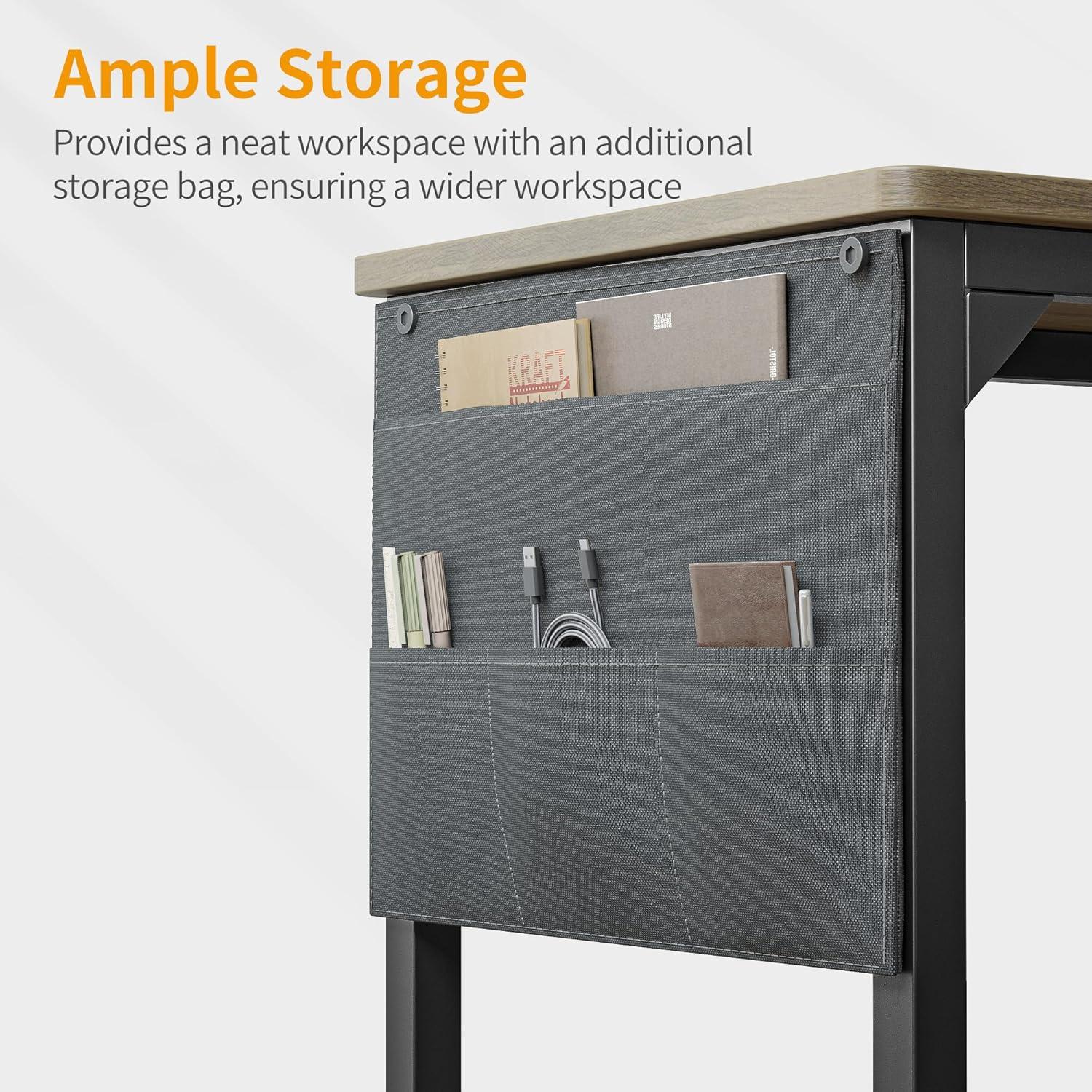 Schreibtisch 96x40 cm Braun Computertisch Klein Stabil