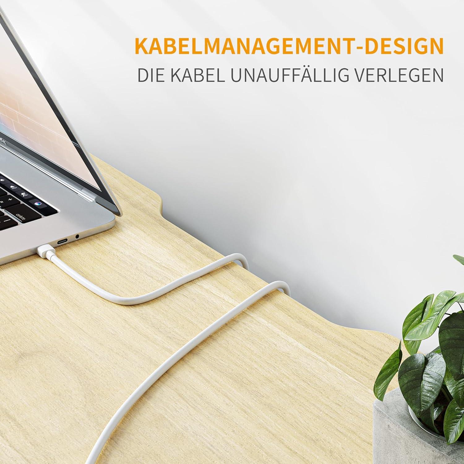 Kleiner Schreibtisch PC Tisch 100x48x75 cm Bürotisch Hellbraun