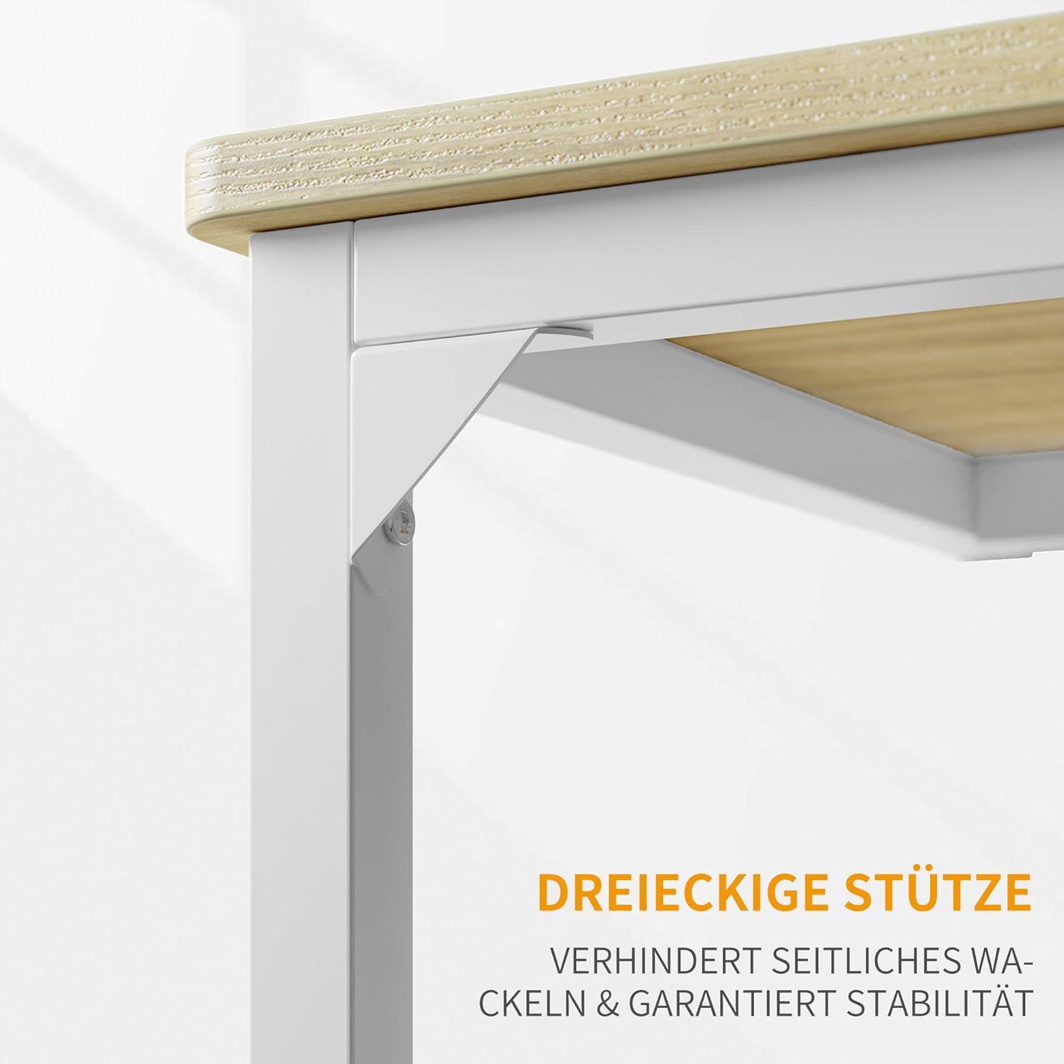 Kleiner Schreibtisch PC Tisch 100x48x75 cm Bürotisch Hellbraun