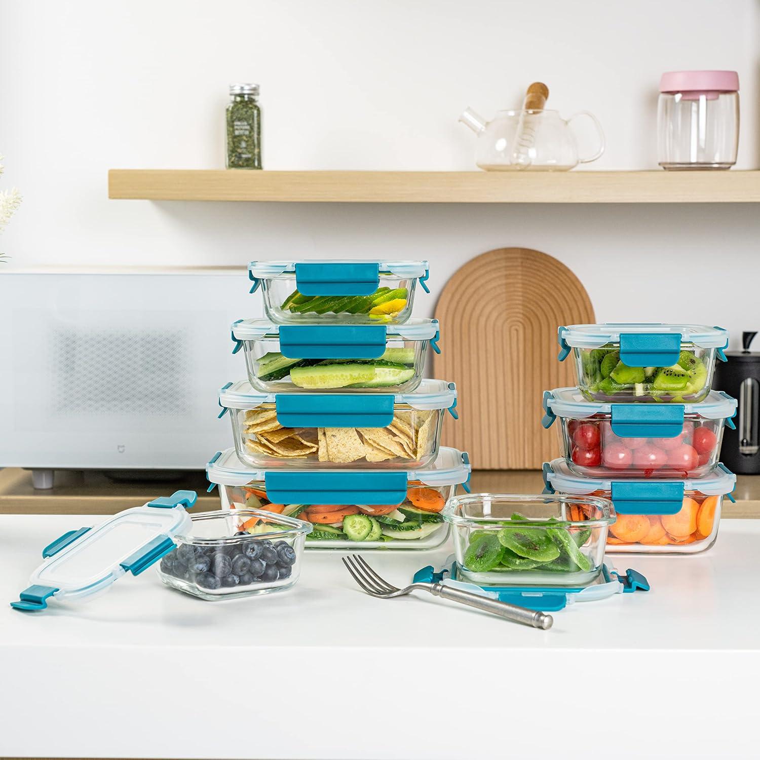 Glas-Frischhaltedosen Set Meal Prep Boxen Lebensmittel 18-teilig