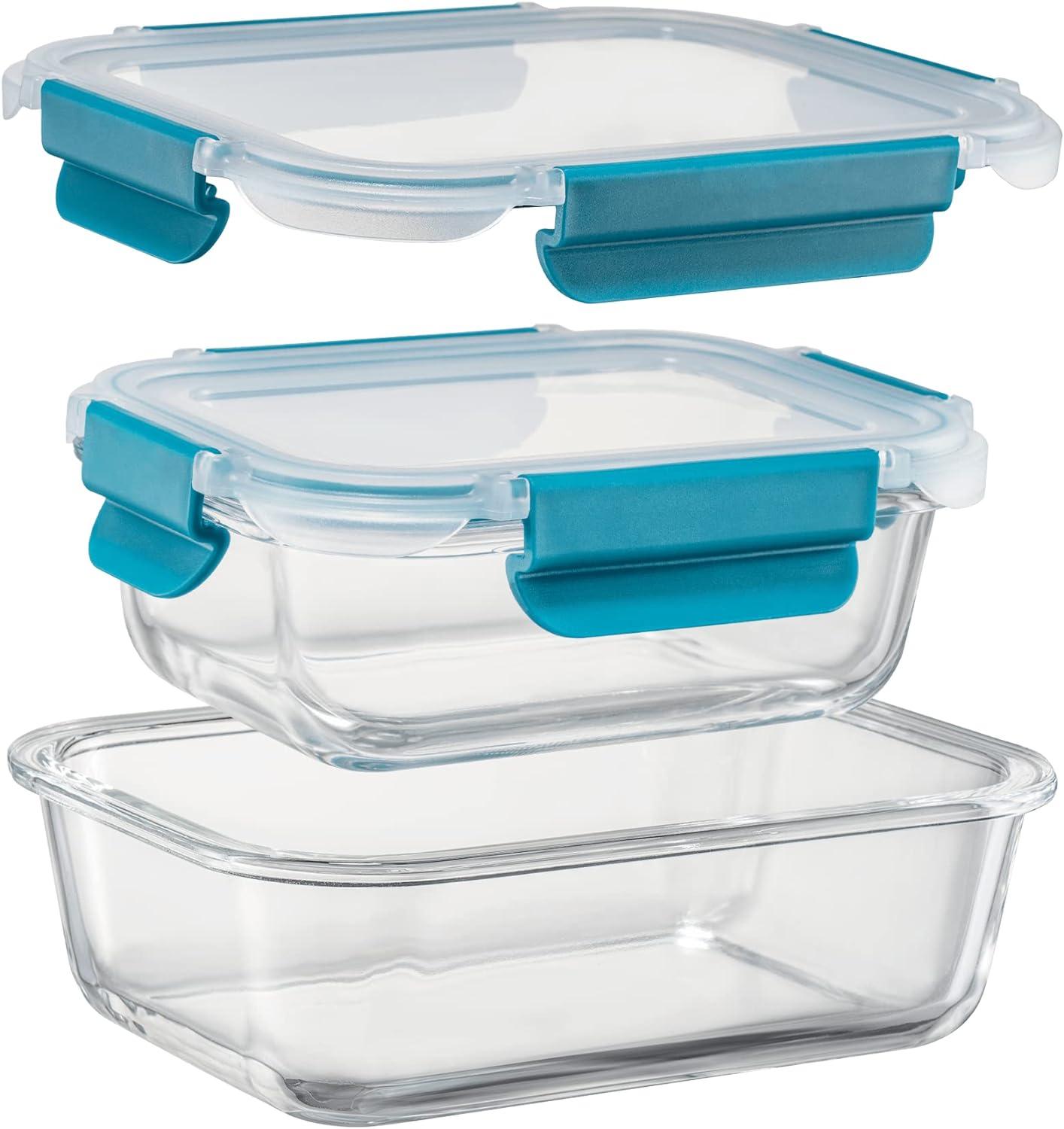 Frischhaltedosen Glas Meal Prep Boxen 18 Teile Türkis BPA-frei