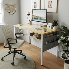 CubiCubi Schreibtisch 80x40 cm Hellbraun Stabil & Modern