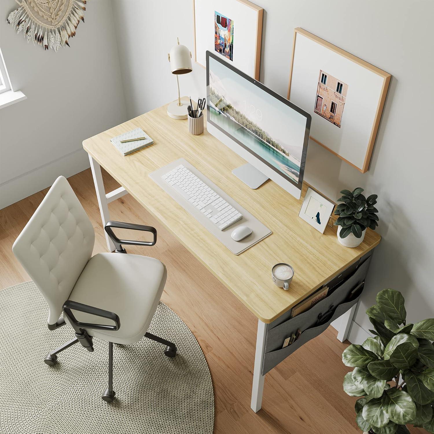 CubiCubi Schreibtisch PC-Tisch 80x40cm Hellbraun Stabil