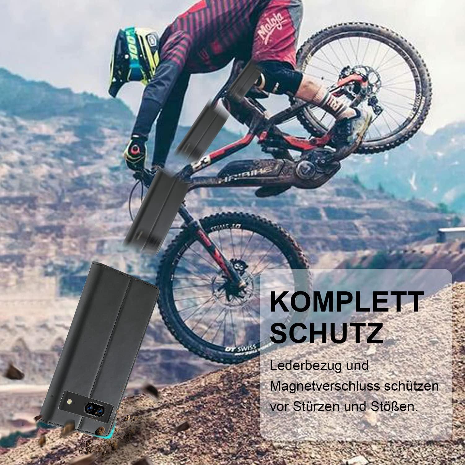 Ailicici Google Pixel 8 Pro Hülle Leder Schutzfolie Klappbar Flip