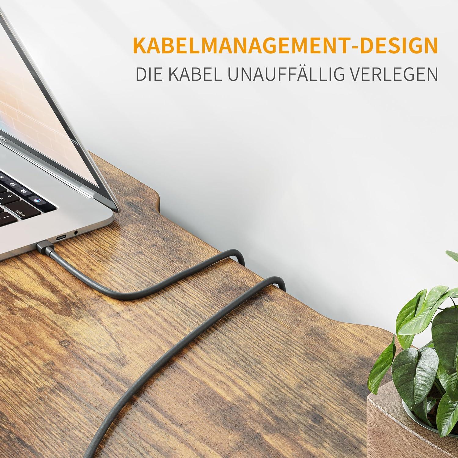 Kleiner Schreibtisch 80x40x75 cm PC Tisch Industriedesign Braun