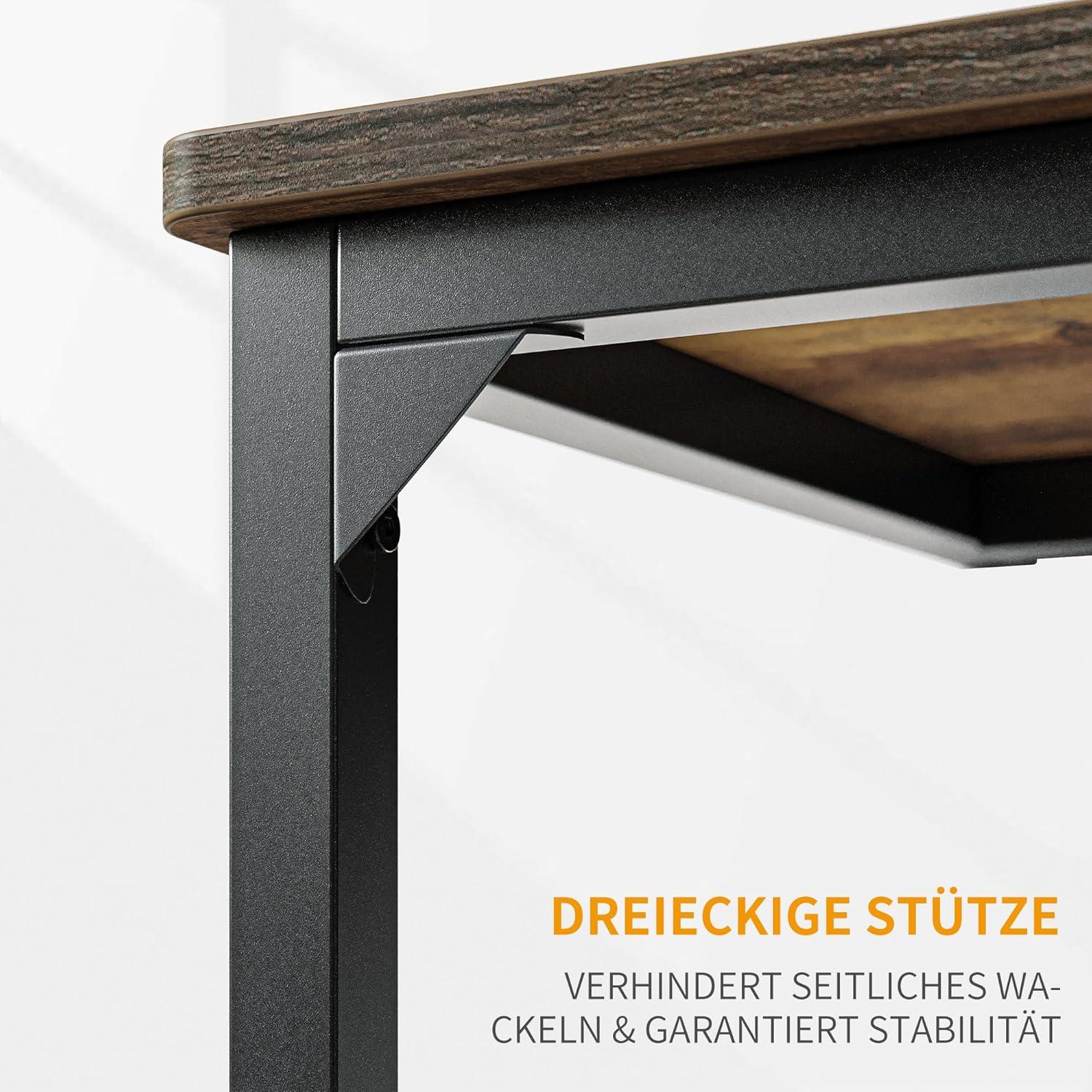 Kleiner Schreibtisch 80x40x75 cm PC Tisch Industriedesign Braun