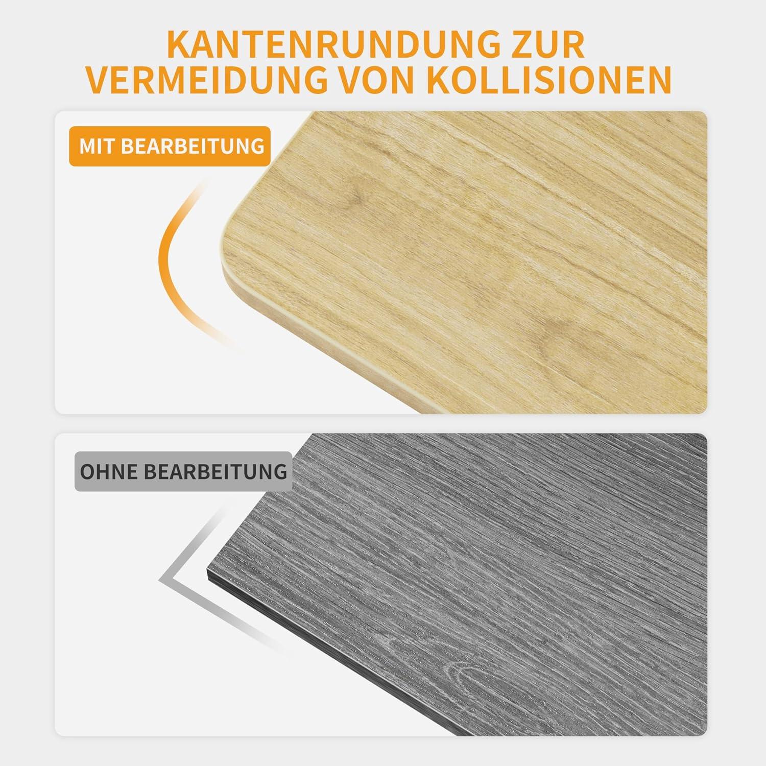 Kleiner Schreibtisch 80x40x75cm PC Tisch Industriedesign Hellbraun