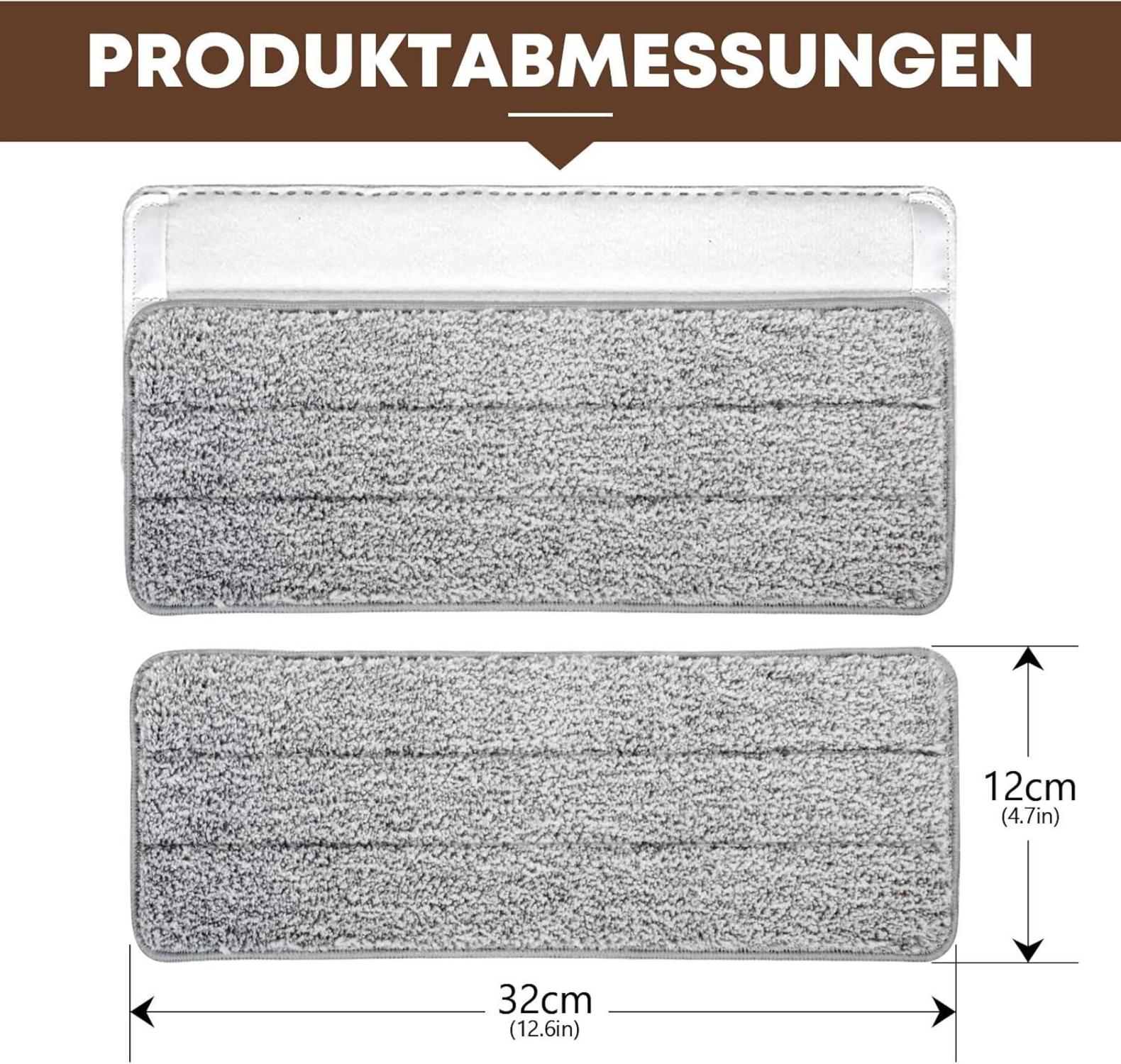 Mikrofaser Ersatzkopf Wischmopp Pads für alle Böden, 3er-Set