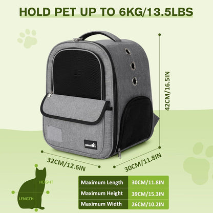 Pecute Haustier Rucksack 6kg Oxford-Tasche Tragbar Grau