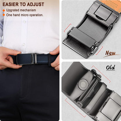 Herren Ledergürtel Ratsche Automatikschließe Blau 35mm Taille 105cm